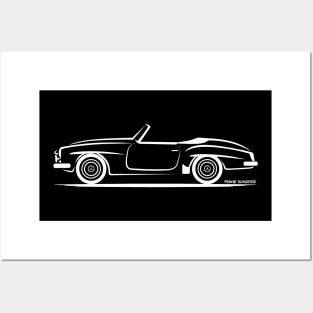 Mercedes Benz 190 SL W121 White Posters and Art